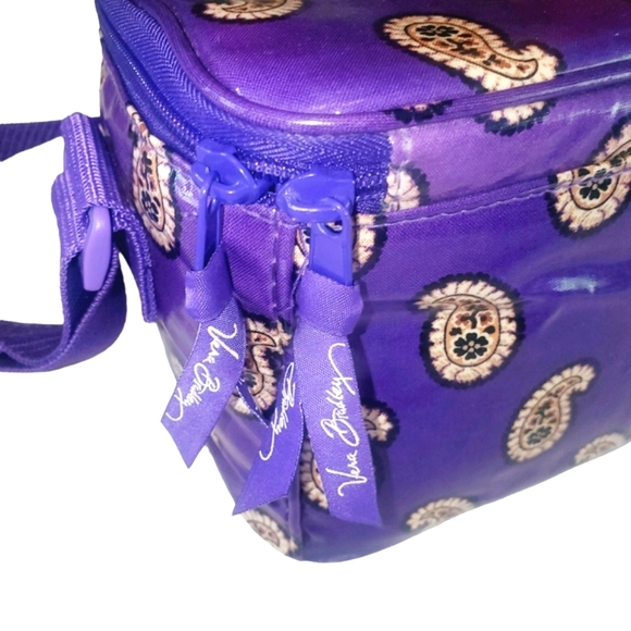 VERA BRADLEY Purple/Tan Paisley Print Insulated Food Storage/ Lunch Box/… - Picture 5 of 8